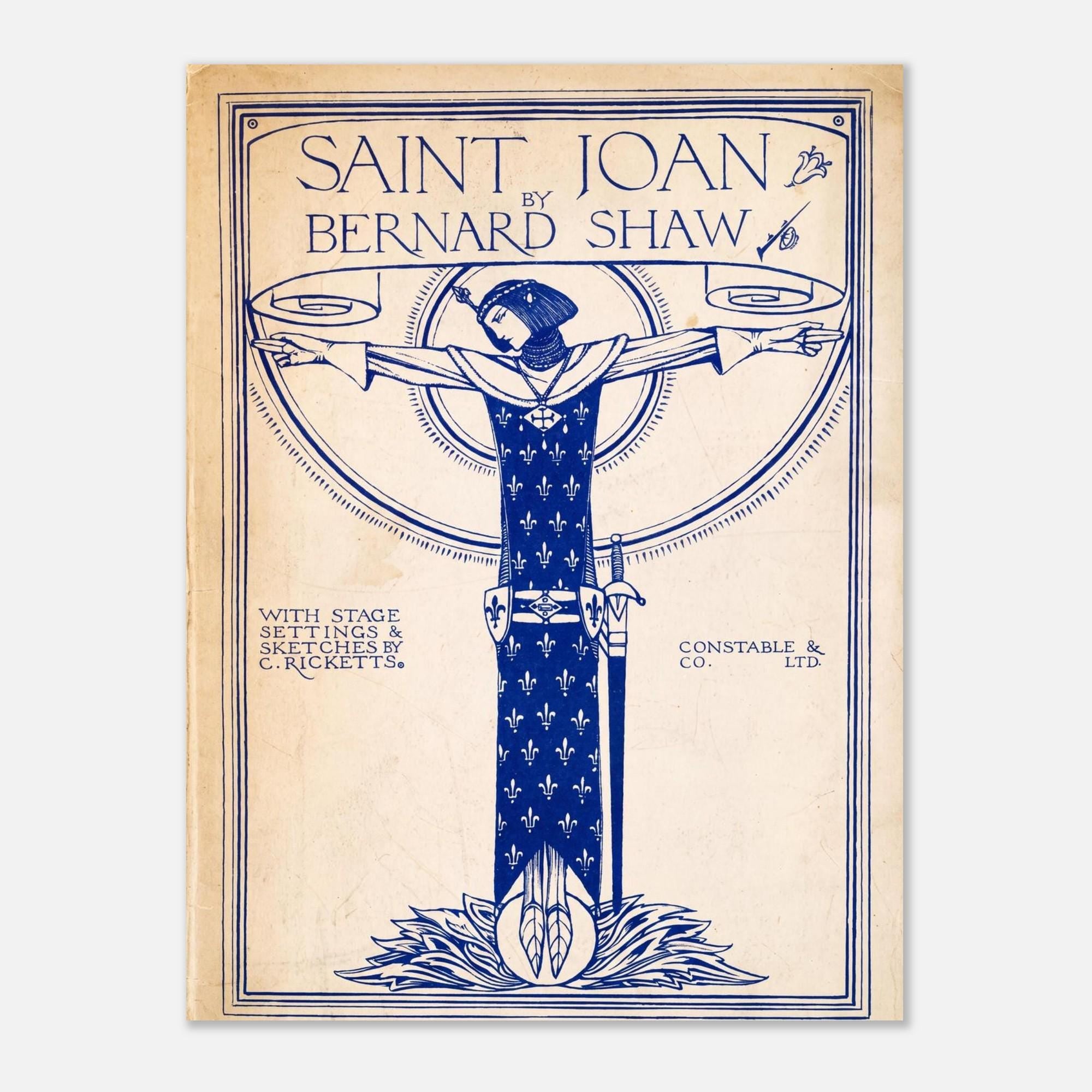 Saint Joan Art Print Vintage Joan of Arc Poster Charles Ricketts Book Illustration Gothic Medieval Wall Decor Sacred Medieval Icons