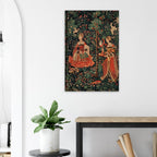 Antique Medieval Tapestry Art Print Mille Fleurs Wall Decor French Renaissance Poster Floral Gothic Dark Academia & Moody 013d7