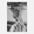 Caryatid Greek Statue Art Print | Ancient Greece Wall Art | Black and White Photography | Mythology Decor | Museum Quality Print