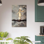 Victorian Fairy Riding Bat Art Print Amelia Jane Murray Regency Illustration Gothic Mythology Whimsical Decor Dark Academia Moody