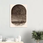 Vintage Meteor Shower Canvas Print Antique Astronomy Wall Art Celestial Ocean Sailing Ship Print Dark Academia Moody Landscapes And Scenery