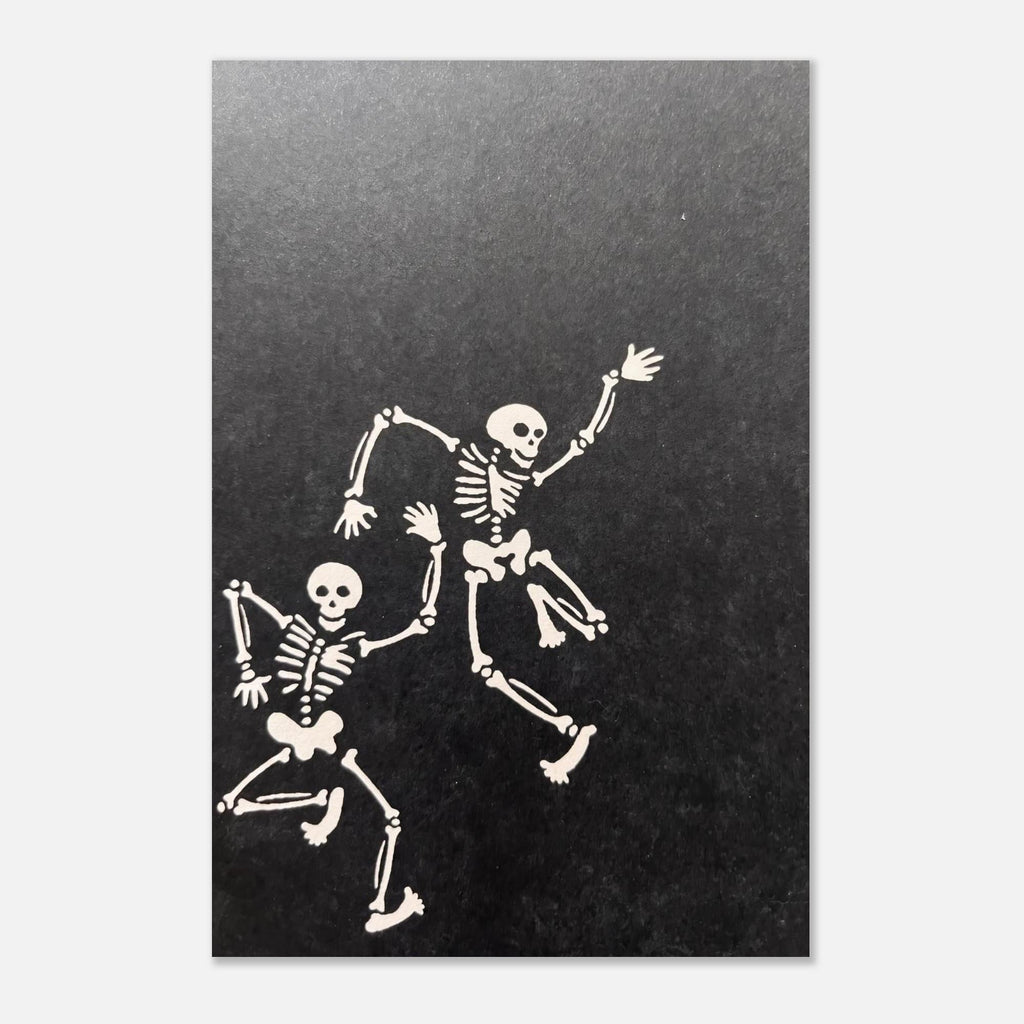 Dancing Skeletons Woodcut Print Memento Mori Wall Art Medieval Danse Macabre Engraving Gothic Dark Academia Vintage Dark Fantasy Macabre