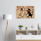 Two Unicorns by Sussel-Unicorn Artist Archival Paper Print, Primitive Folk Art, Living Room Wall Decor, Whimsical Mythical Art. Gift Idea