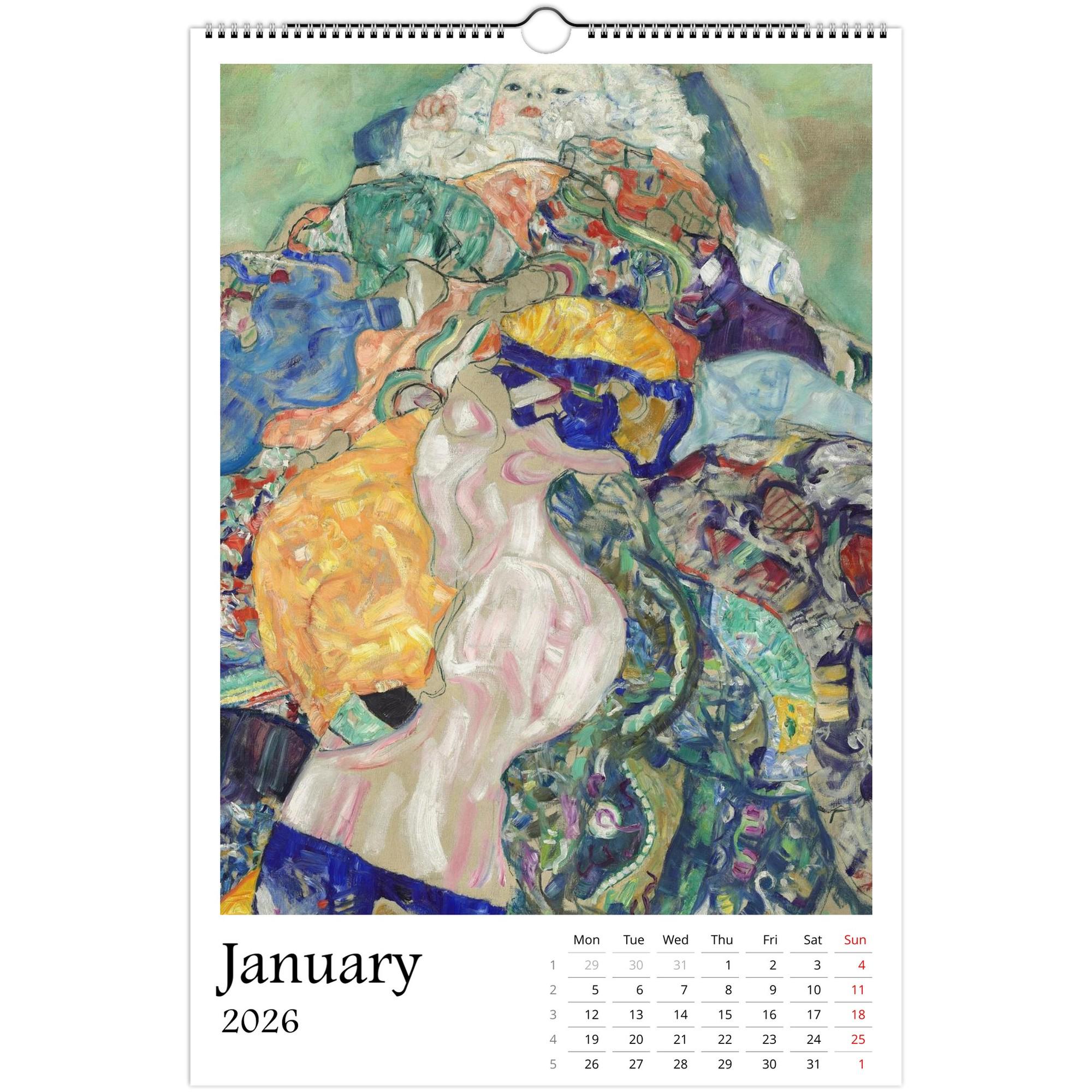 13 Artworks Of Gustav Klimt 2026 Art Calendar 11x16.5, Art Nouveau Movement, Masterpieces, Golden Aesthetic, Vintage Vibe, Art Gift