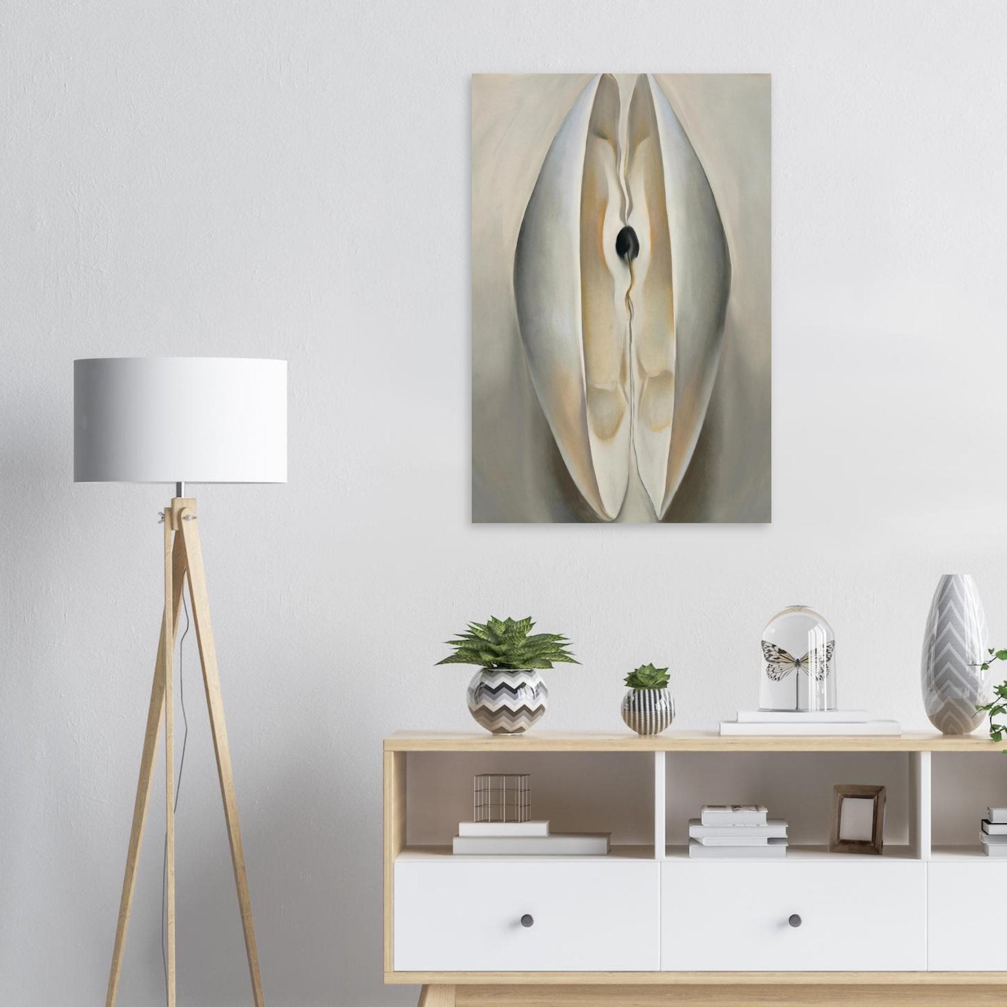 Slightly Open Clam Shell by Georgia O'Keeffe Fine Art Print, Modern Wall Decor, Abstract Nature Poster, Minimalist Shell Painting