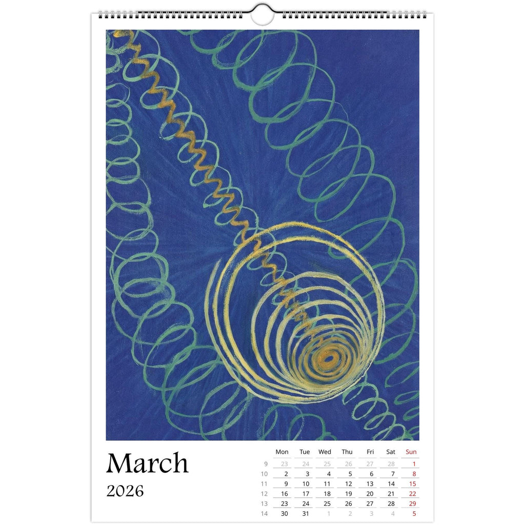 13 Artworks Of Spiritual Abstract Painting 2026 Wall Calendar 11x16.5, Hilma Af Klint, Mystical Calendar, Pastel Decor Gift