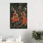 Antique Medieval Tapestry Art Print Mille Fleurs Wall Decor French Renaissance Poster Floral Gothic Dark Academia & Moody 013d7