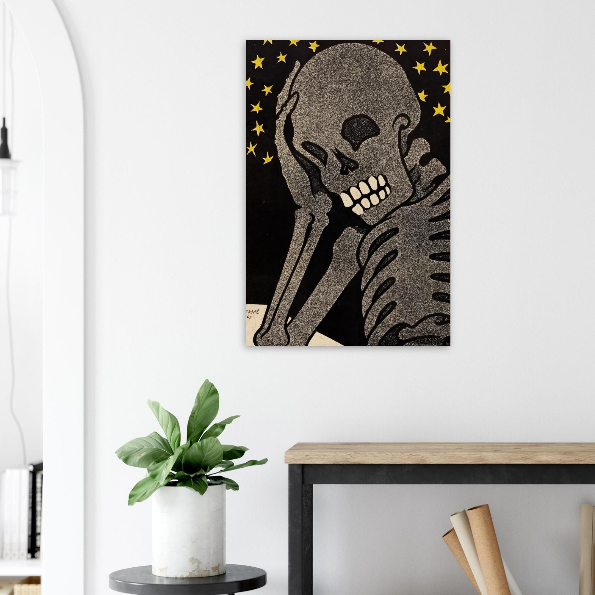Les Refroidis by Gustave-Henri Jossot Fine Art Print, Vintage Skeleton Art, Dark Academia Decor, Goth Wall Art, Spooky Poster