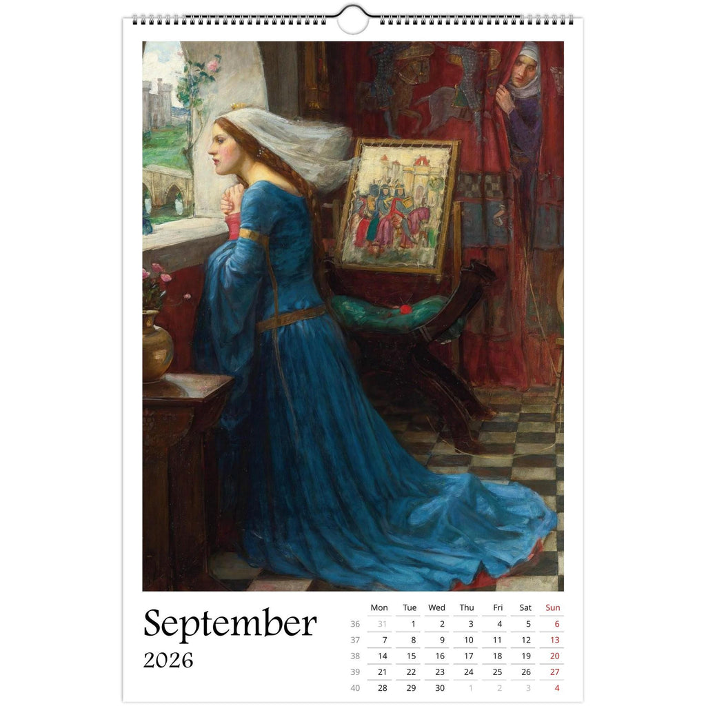13 Artworks Of John William Waterhouse 2026 Art Calendar 11x16.5, Pre Raphaelite, Fine Art, Dark Academia, Moody, Gift For Her