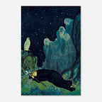 John Bauer The Boy Who Was Never Afraid Vintage Swedish Folklore Print Mystical Nordic Mythology Art Ghostly Spirits Myth and Symbolism