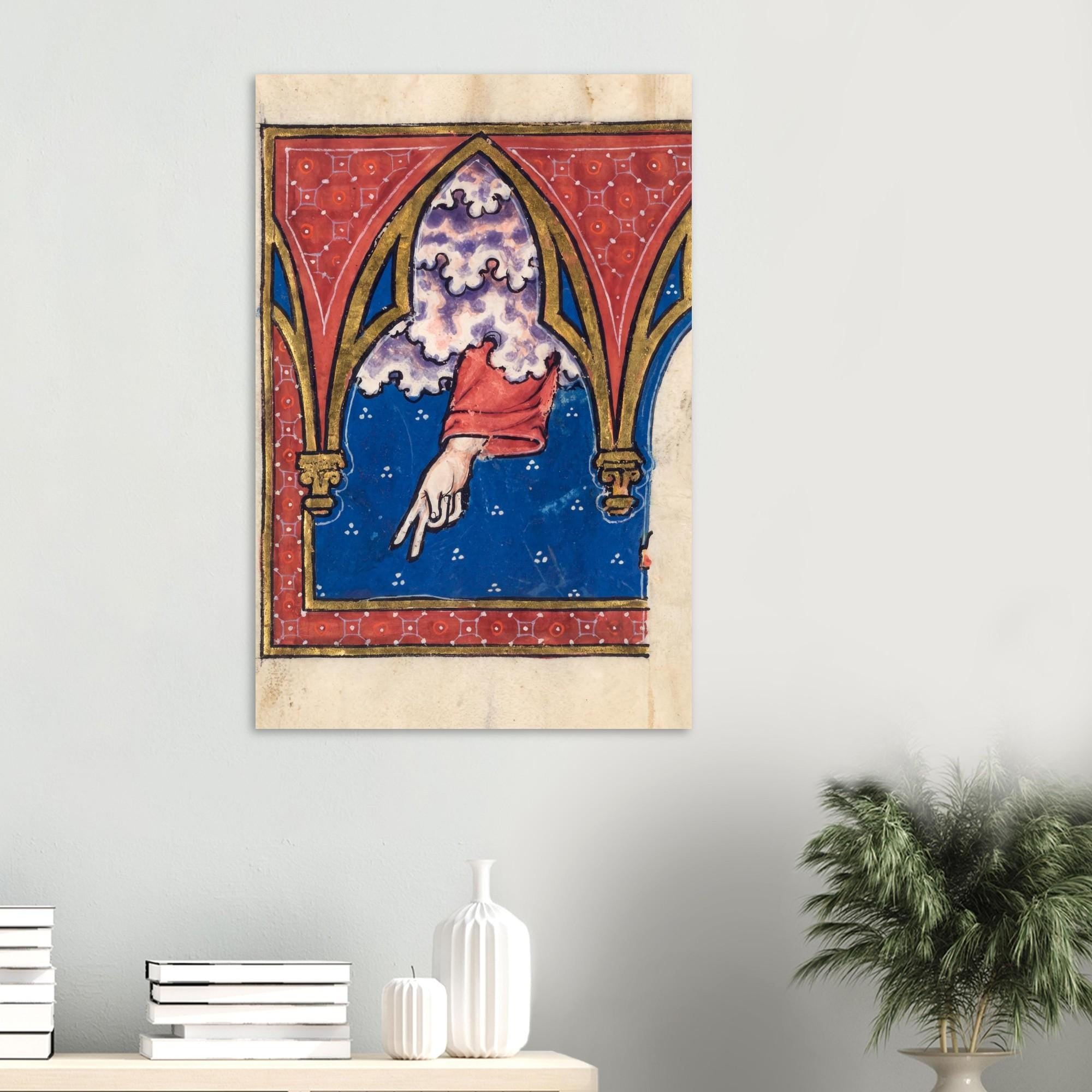 Hand of God Medieval Manuscript Art Print Manus Dei Blessing Gesture Gothic Illuminated Poster Religious Wall Decor Myth Symbolism