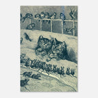 Vintage Cat Print Sleeping Kittens Victorian Illustration Antique Animal Sketch Black and White Wall Art Dark Academia & Moody