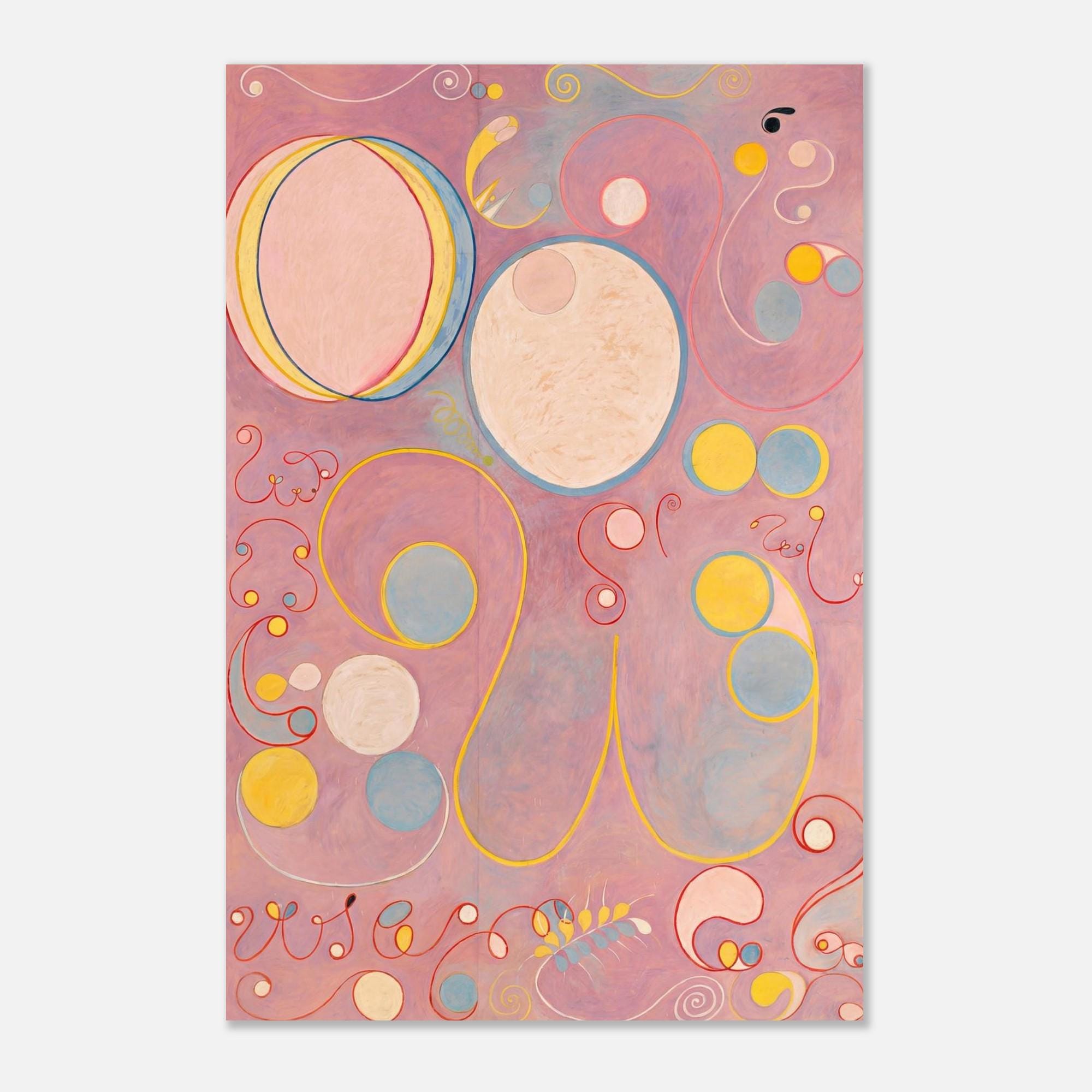 The Ten Largest No 8 Adulthood by Hilma af Klint, Mystical Wall Art, Spiritual Diagram, Abstract Painting, Feminist Art, Vintage Art