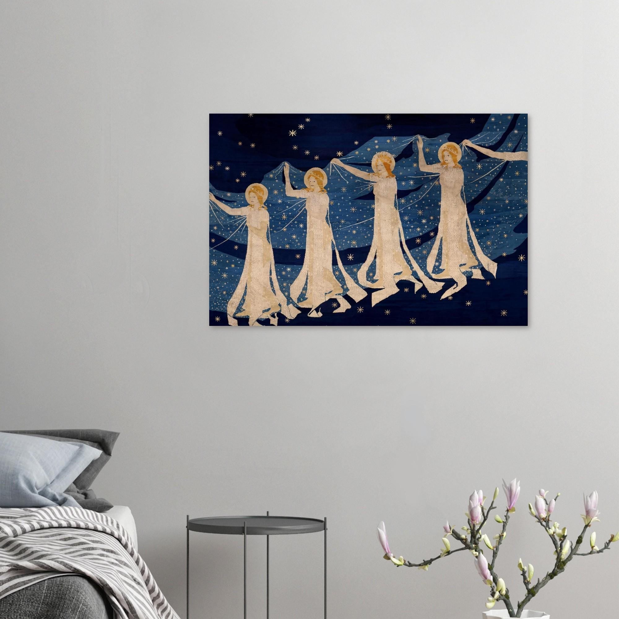 The Milky Way Art Nouveau Print, Celestial Goddess Wall Art, Vintage Starry Night Tapestry Poster, Myth & Symbolism DGbi
