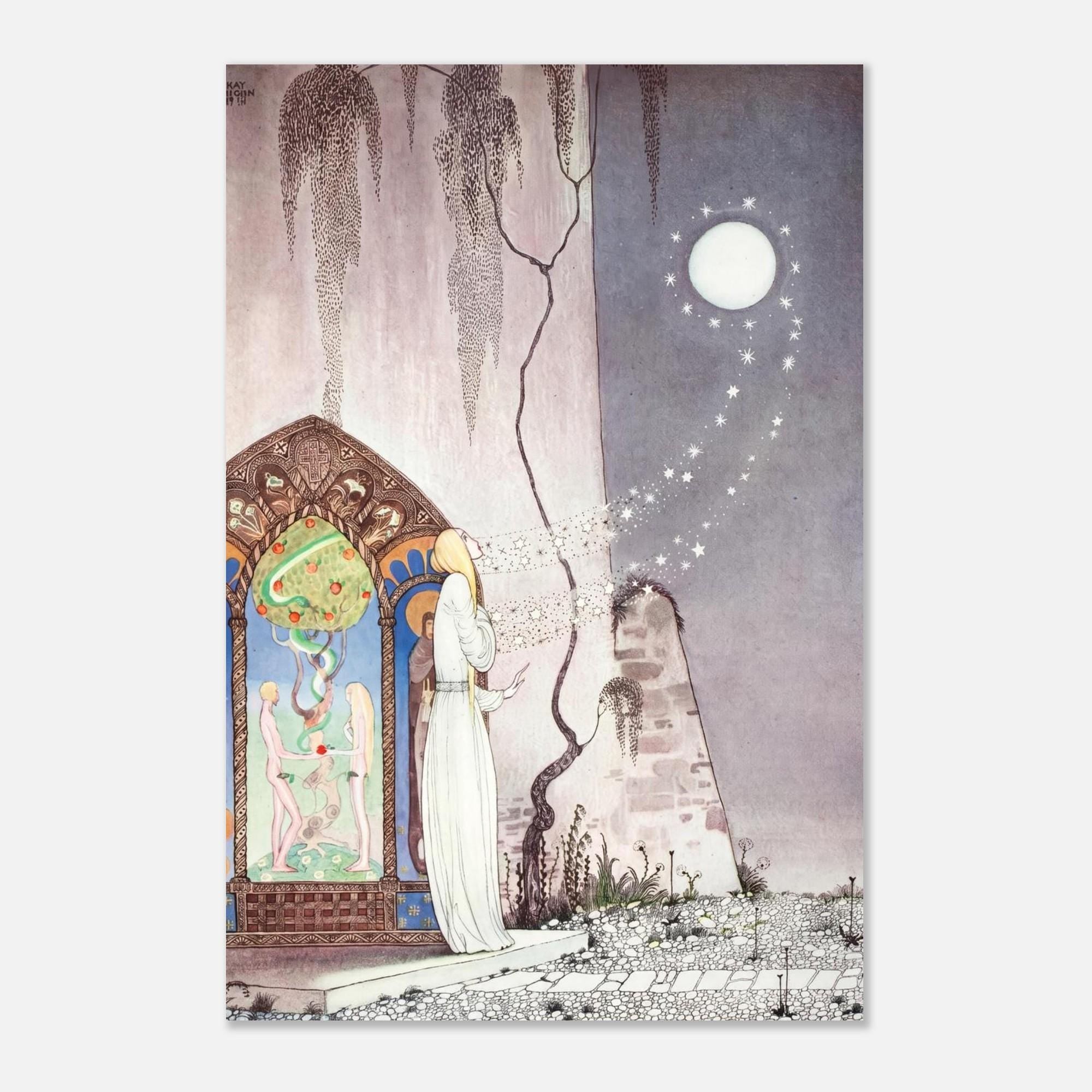 Kay Nielsen Vintage Fairy Tale Art Print Celestial Moon and Stars Illustration Art Nouveau Mythic Goddess Myth Symbolism