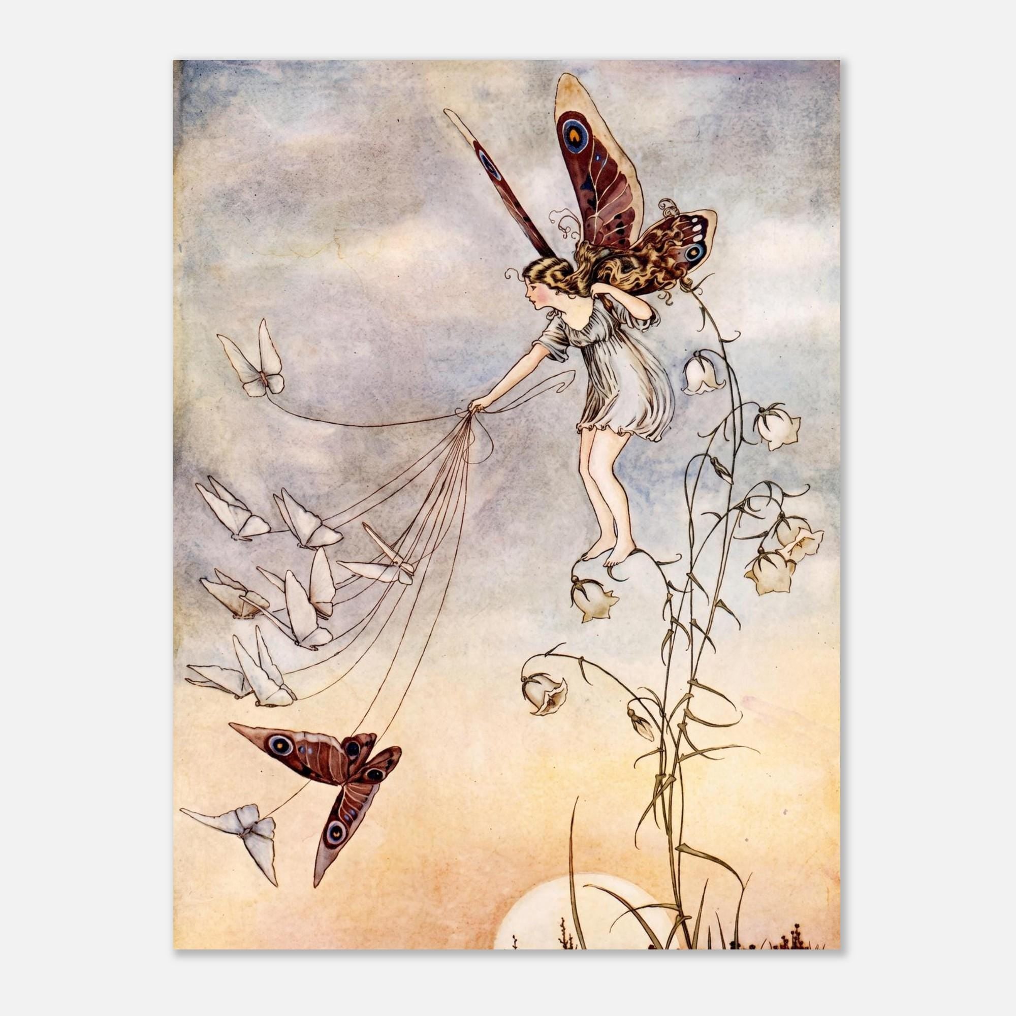 Vintage Butterfly Fairy Print Nursery Wall Art Ida Rentoul Outhwaite Antique Fae Illustration Ethereal Decor Art Nouveau Vintage