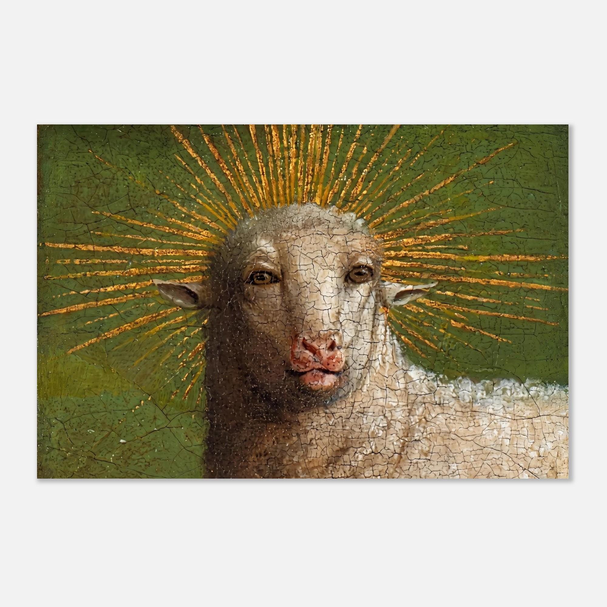 Jan Van Eyck Ghent Altarpiece Mystic Lamb Wall Art Antique Renaissance Sheep Painting Oddity Religious Print Animals and Creatures
