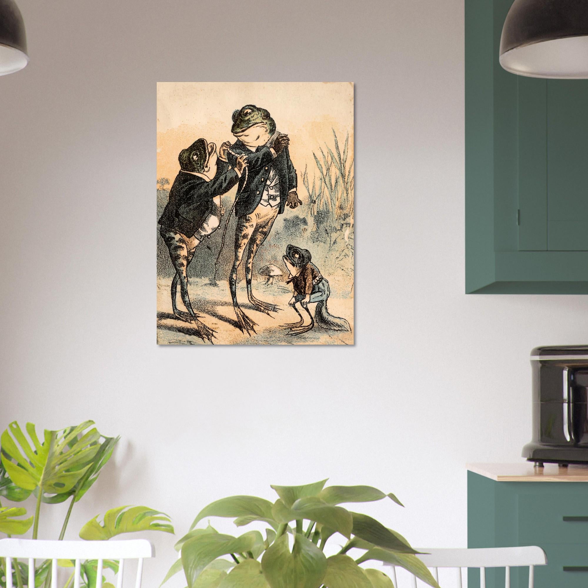 Vintage Anthropomorphic Frog Print Victorian Animal Illustration Antique Nursery Wall Art Decor Animals And Creatures