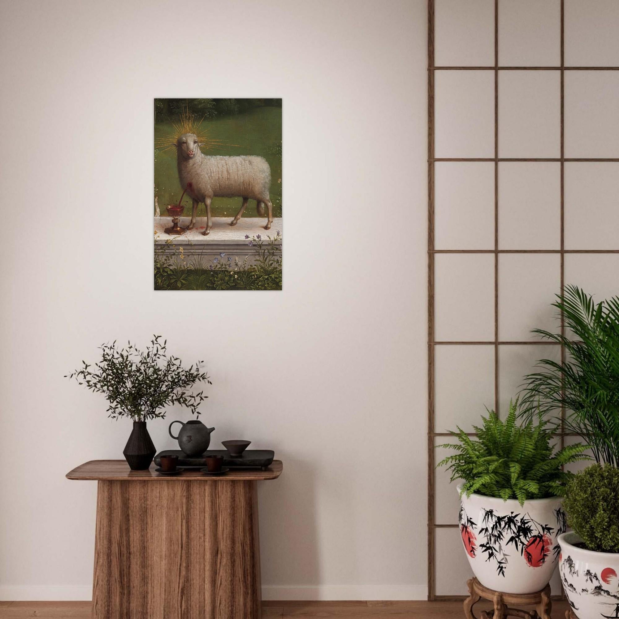 Jan van Eyck Ghent Altarpiece Mystic Lamb Art Print Adoration of the Lamb Medieval Religious Wall Decor Art Myth and Symbolism