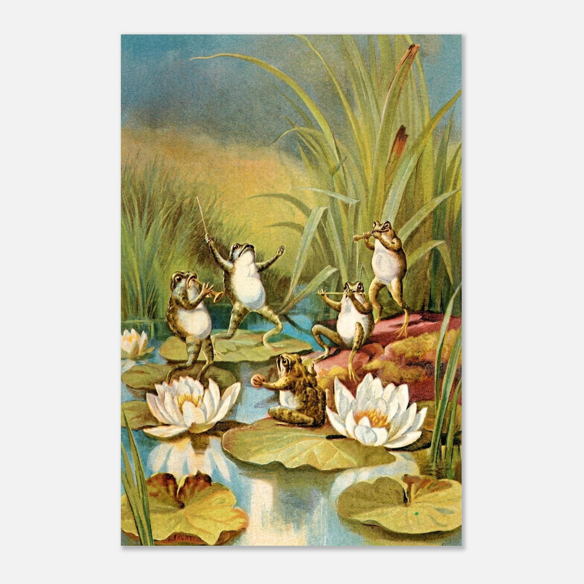 Vintage Frog Orchestra Art Print Antique Whimsical Frog Musicians Illustration Victorian Nature Wall Decor Animals & Creatures df55b