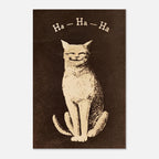 Vintage Whimsical Cat Art Print Antique Kitten in Flying Basket with Umbrella and Stars Black and White Wall Art Animals & Creatures bb984