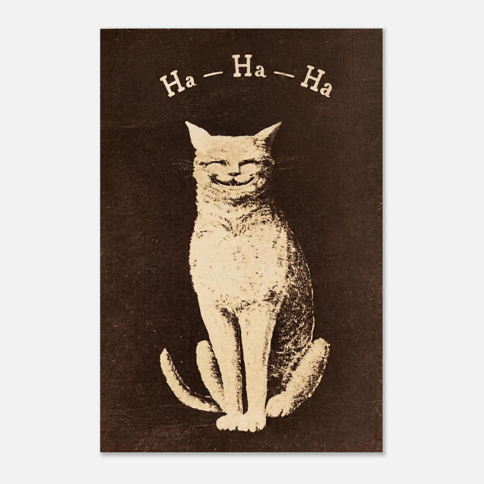 Vintage Whimsical Cat Art Print Antique Kitten in Flying Basket with Umbrella and Stars Black and White Wall Art Animals & Creatures bb984