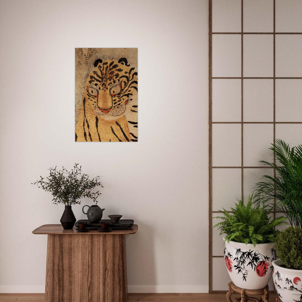 Korean Tiger and Magpie Art Print Minhwa Folk Painting Joseon Dynasty Hojakdo Traditional Asian Animal Wall Art Woodblock Asian Art