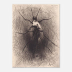 Vintage Spider Woman Etching Un Drame Macabre Symbolist Art Print Antique Dark Fairy Tale Illustration Poster Gothic Oddities