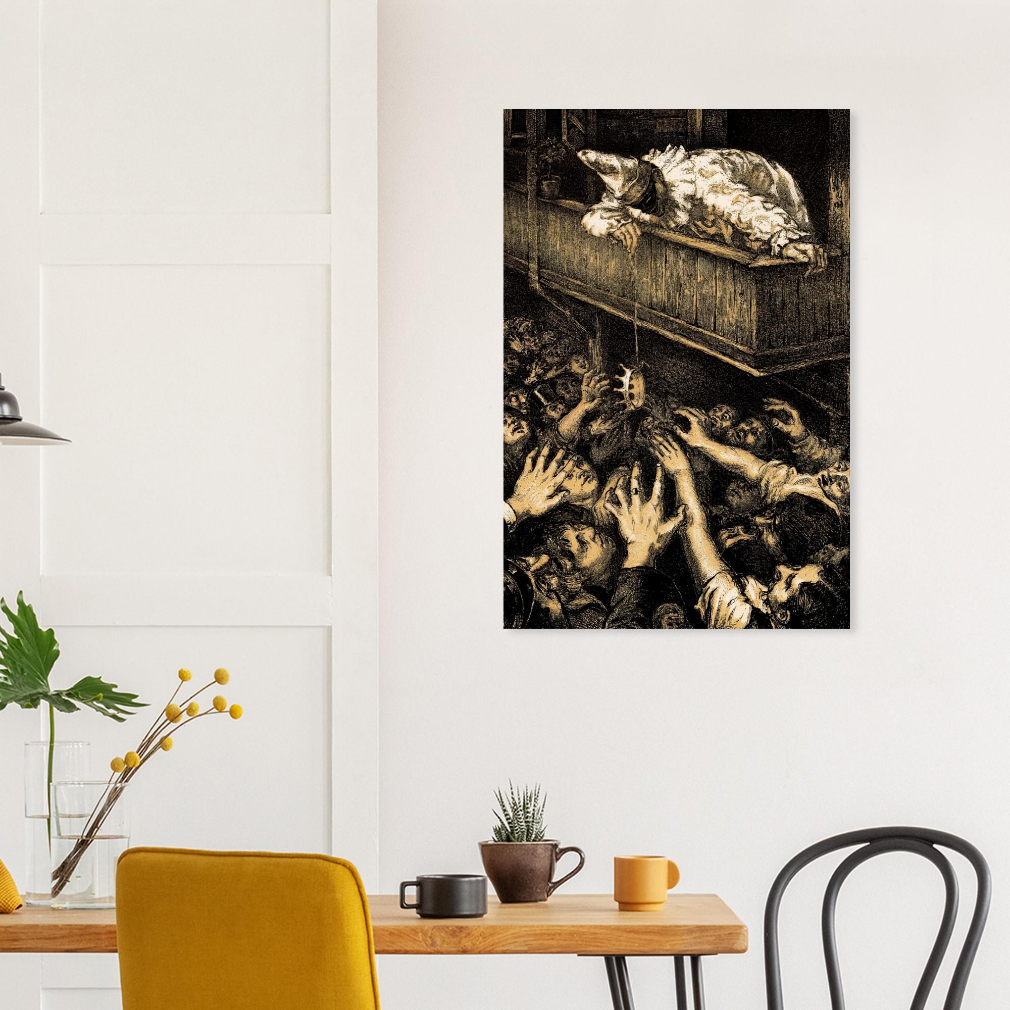 Ludwig Heinrich Heyne Jester Crown Print Vintage Dark Academia Wall Art Gothic Macabre Satirical Illustration Dark Academia & Moody