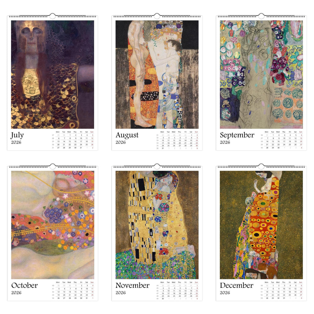 13 Artworks Of Gustav Klimt 2026 Art Calendar 11x16.5, Art Nouveau Movement, Masterpieces, Golden Aesthetic, Vintage Vibe, Art Gift
