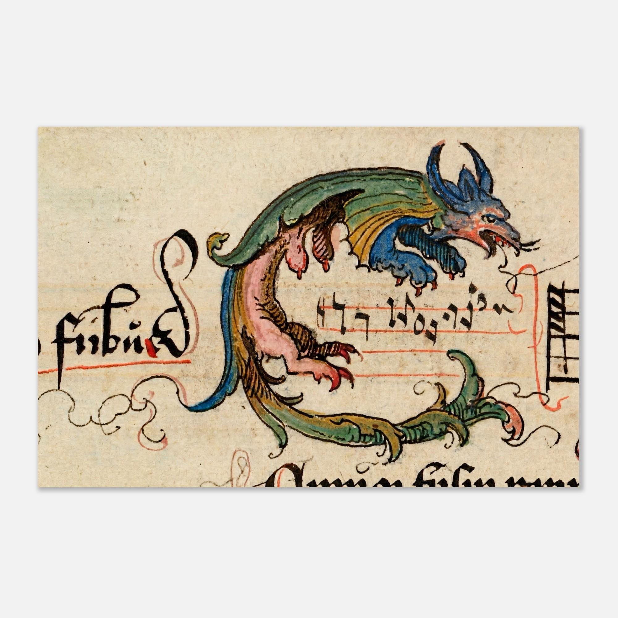 Medieval Siren Art Print Bestiary Bird Woman Illustration Weird Vintage Illuminated Manuscript Poster Decor Myth & Symbolism 0f9ea