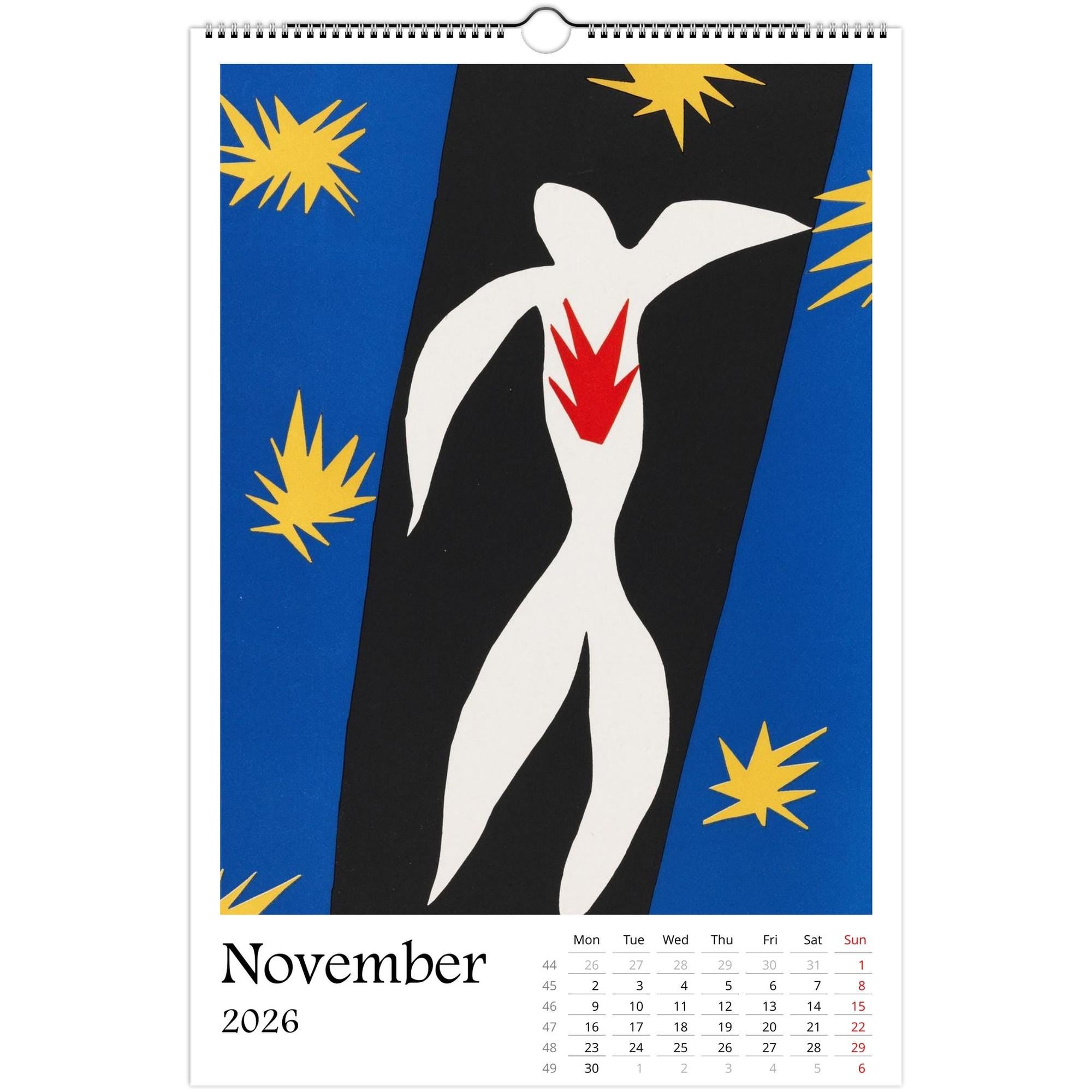 13 Artworks Of Henri Matisse 2026 Art Calendar 11x16.5, Fauvism, Abstract Poster, Vibrant Art, Eclectic Room, Art Lover Gift
