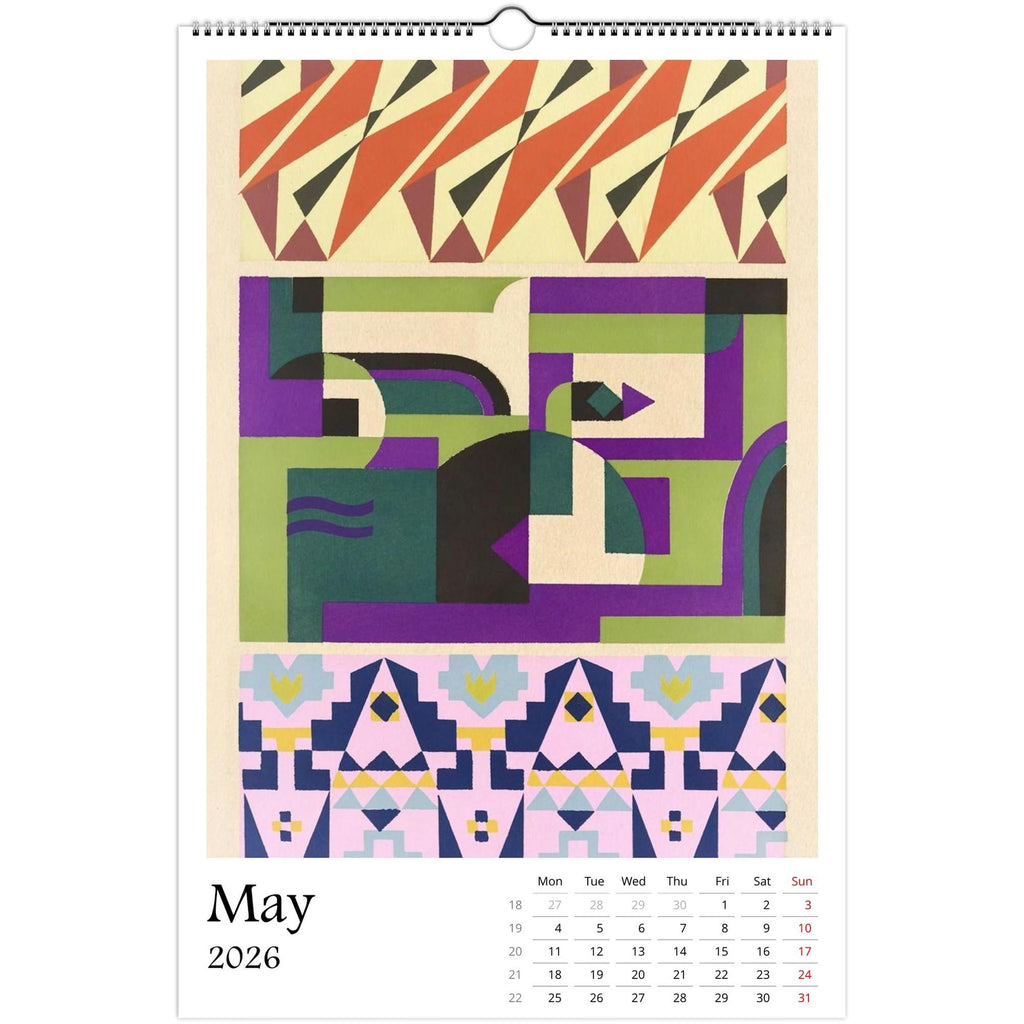 13 Artworks of  Mizuki Heitaro 2026 Art Calendar 11x16.5, Wiener Werkstatte, Abstract Patterns, Vintage Art, Secessionist, Art Gift