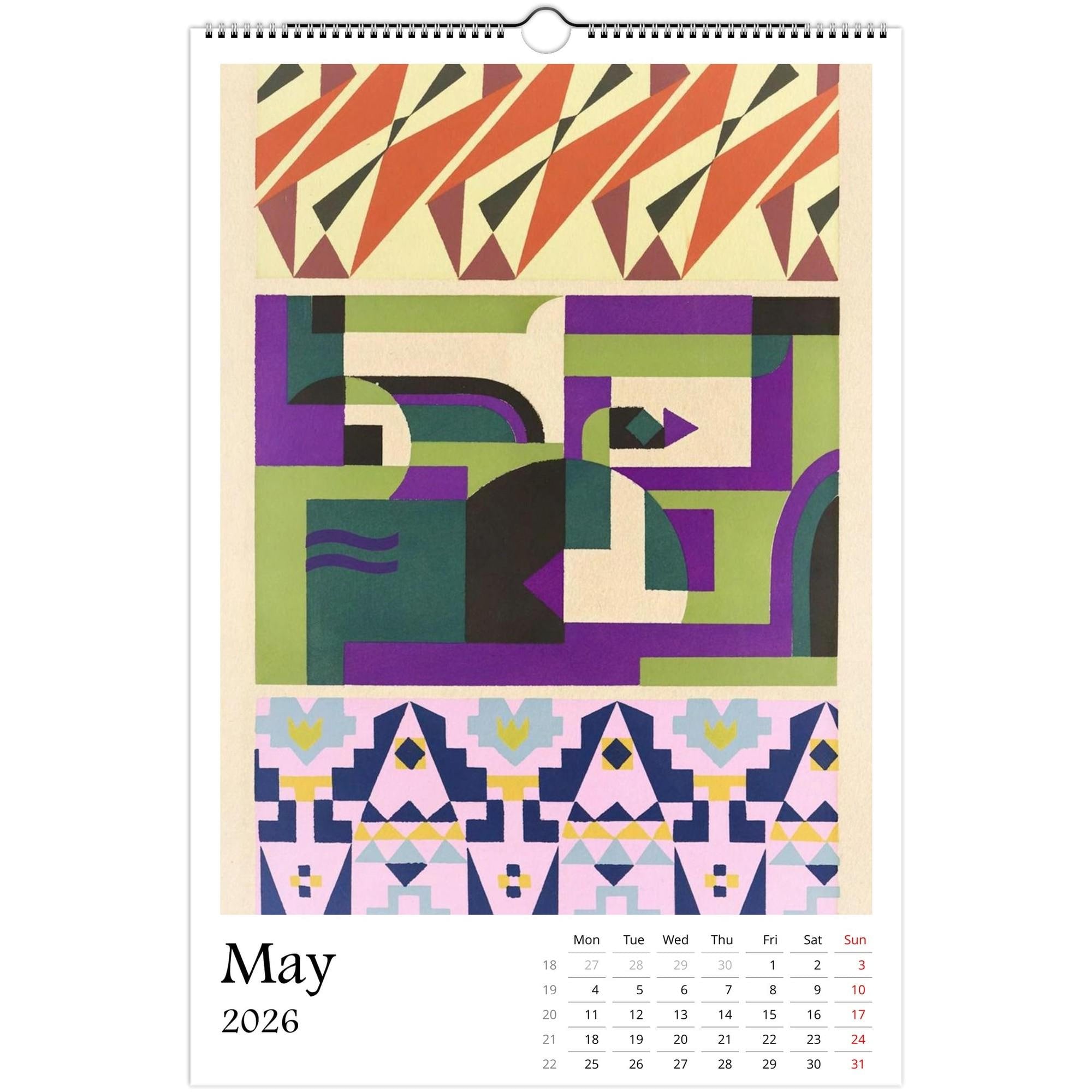13 Artworks of  Mizuki Heitaro 2026 Art Calendar 11x16.5, Wiener Werkstatte, Abstract Patterns, Vintage Art, Secessionist, Art Gift