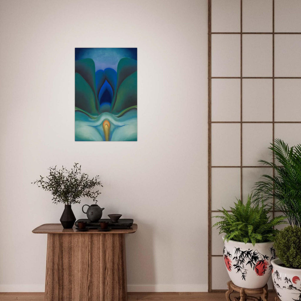 Blue Flower by Georgia O'Keeffe Archival Paper Print, Abstract Floral Art, Bedroom Wall Decor, Minimalist Botanical, Sophisticated Home Gift