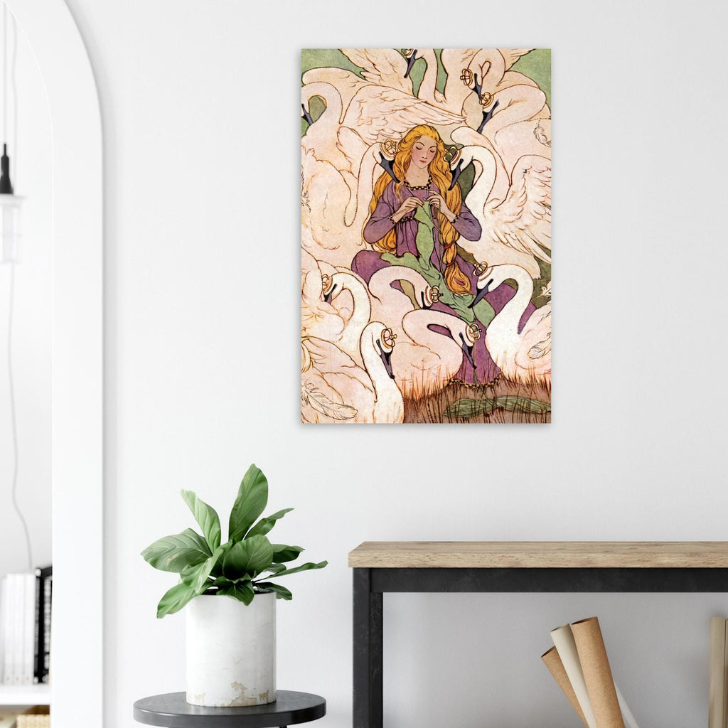Wild Swans Fairy Tale Art Print Florence Harrison Vintage Illustration Hans Christian Andersen Princess Art Nouveau and Vintage