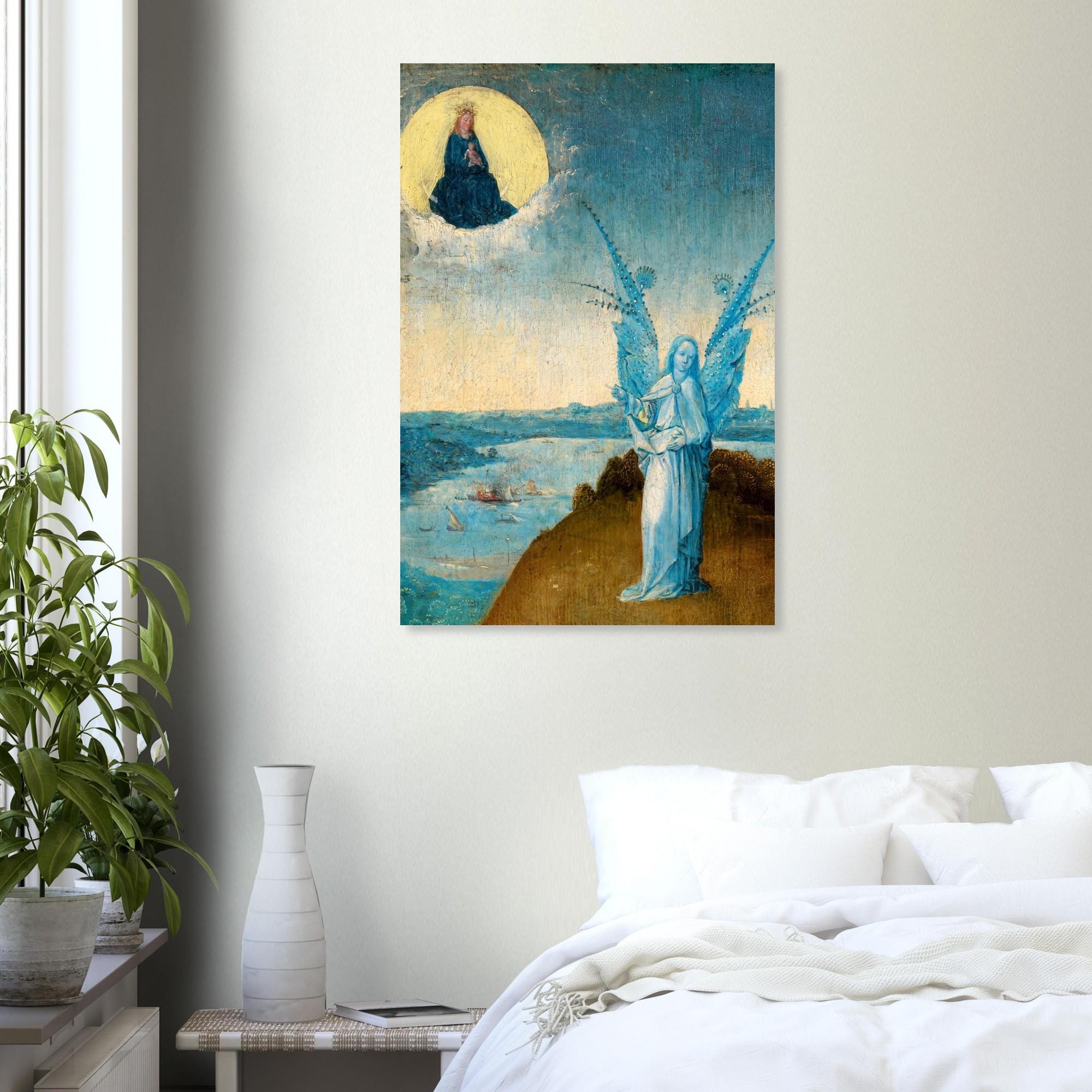Hieronymus Bosch Angel Print St John on Patmos Vision of Virgin Mary Vintage Religious Renaissance Art Wall Decor Myth & Symbolism