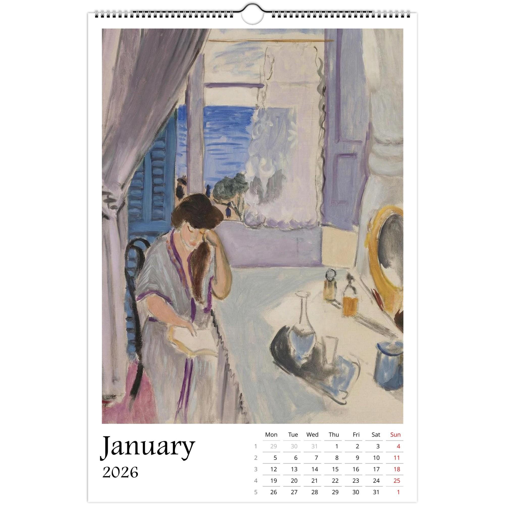 13 Artworks Of Modern Fauvism 2026 Wall Calendar 11x16.5, Henri Matisse, Vibrant Vibe, Vintage Monthly Planner, New Year Gift