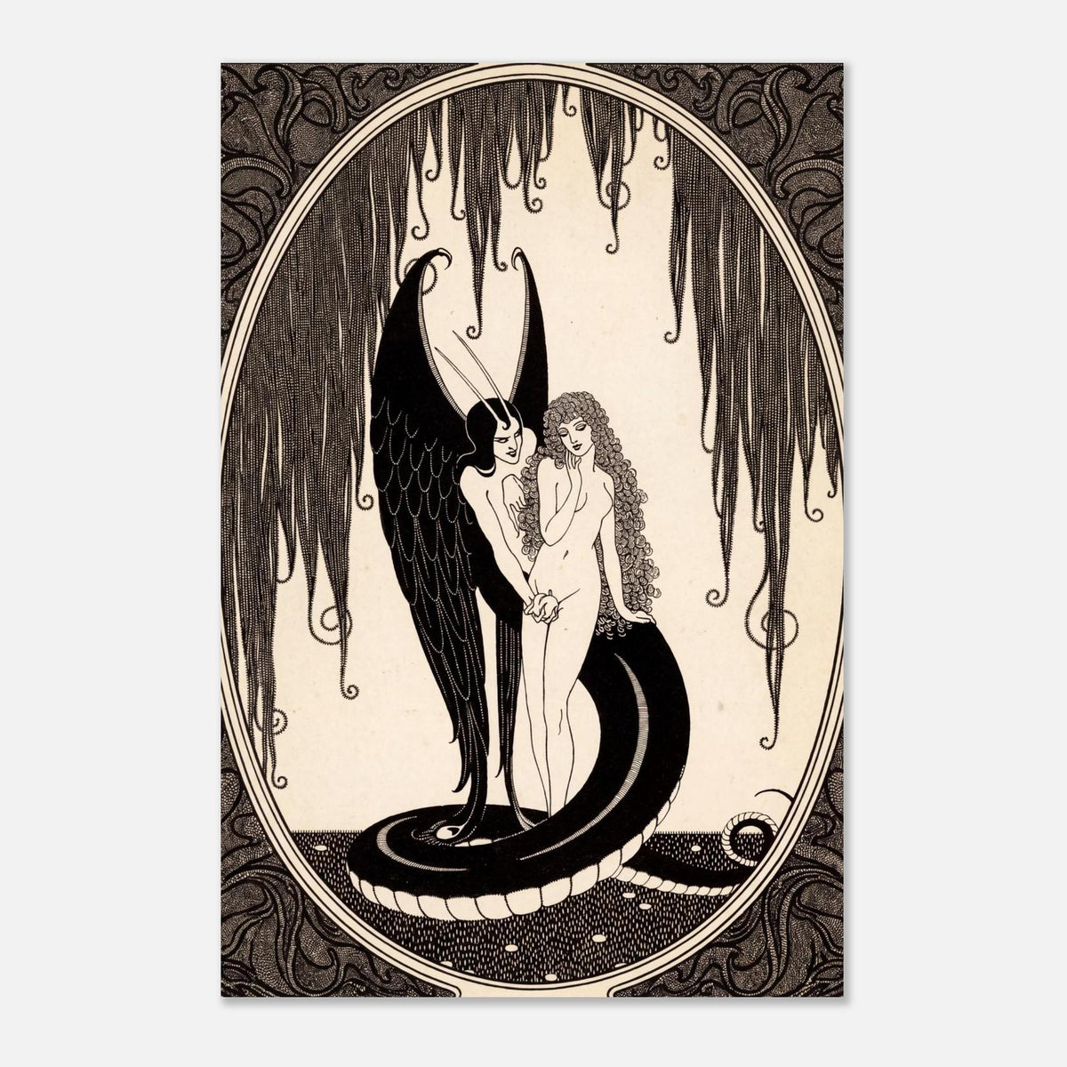 Alastair The Sphinx Oscar Wilde Illustration Antique Serpent Goddess Art Nouveau Decadent Dark Gothic Print Myth and Symbolism