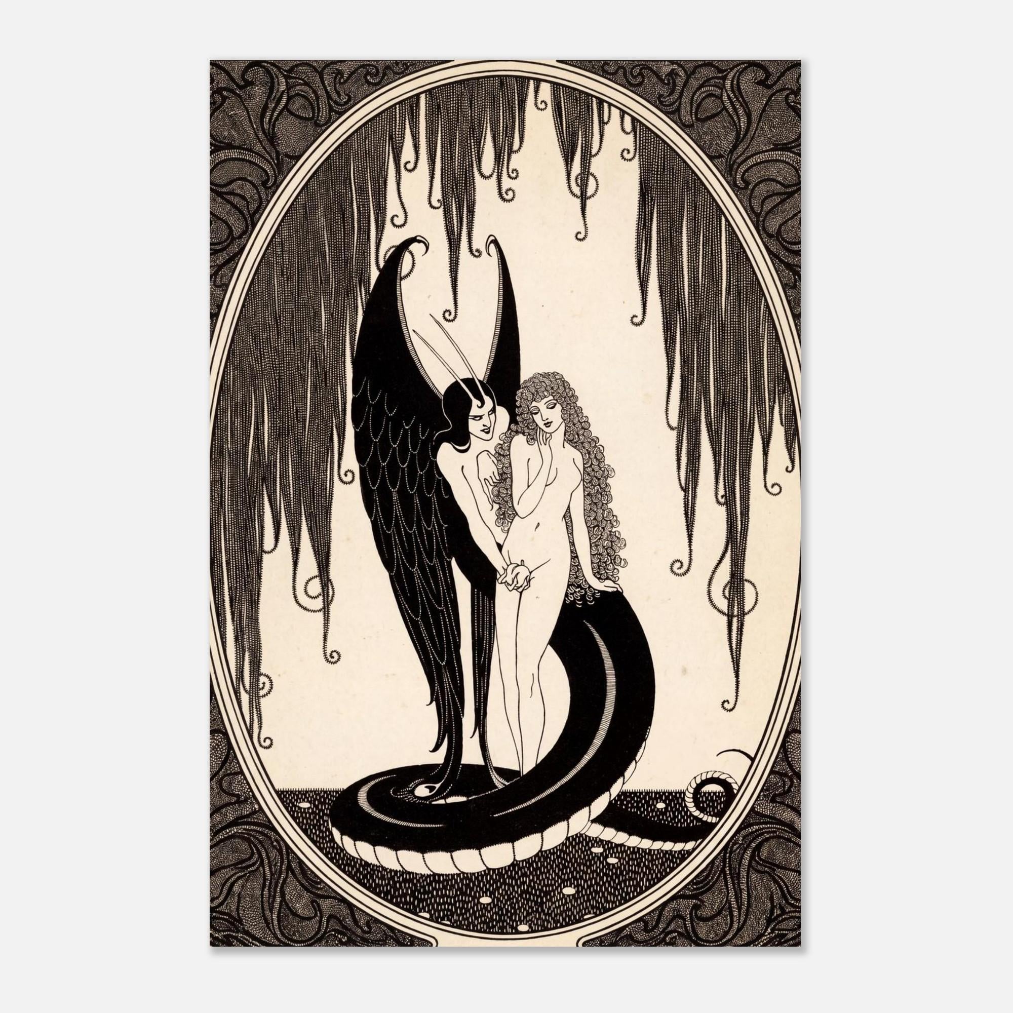 Alastair The Sphinx Oscar Wilde Illustration Antique Serpent Goddess Art Nouveau Decadent Dark Gothic Print Myth and Symbolism