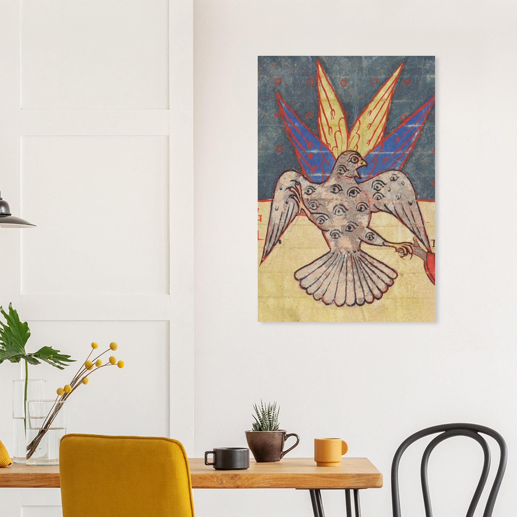 Medieval Eagle of the Apocalypse Art Print Biblically Accurate Angel Many Eyed Bird Gothic Home Decor Myth & Symbolism