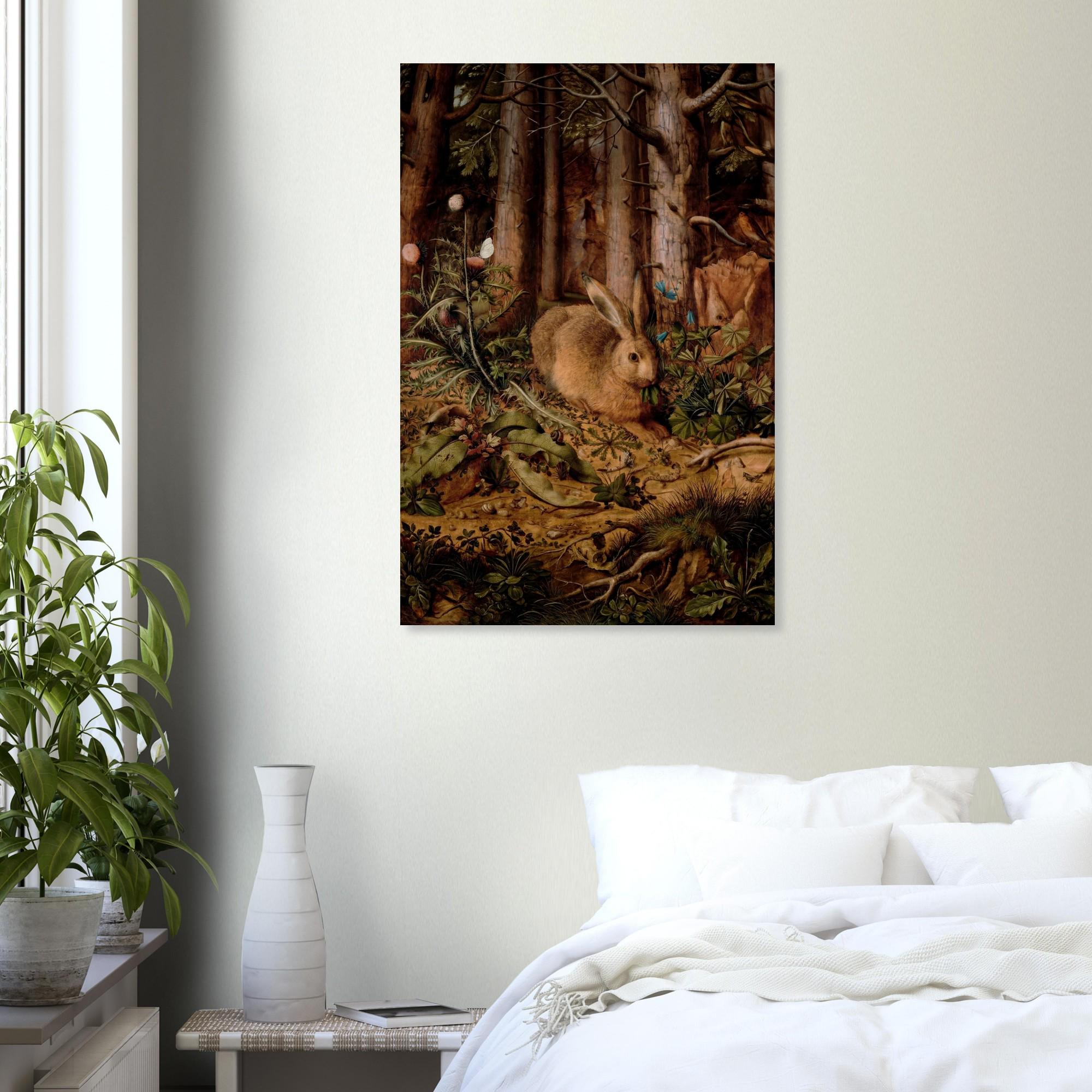 Hans Hoffmann A Hare in the Forest Art Print | Renaissance Rabbit Wall Art | Vintage Botanical Forest Poster | Heritage Decor