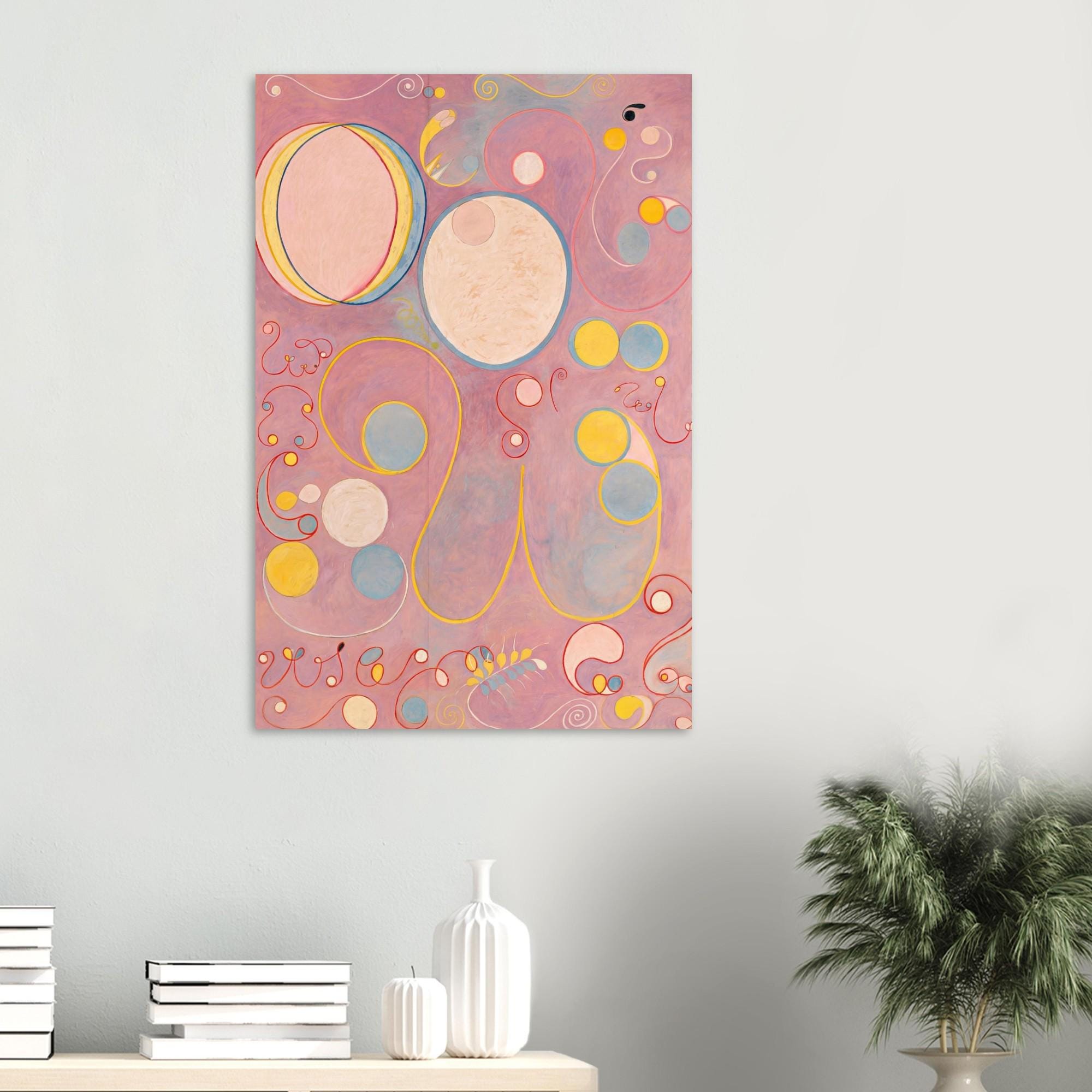 The Ten Largest No 8 Adulthood by Hilma af Klint, Mystical Wall Art, Spiritual Diagram, Abstract Painting, Feminist Art, Vintage Art