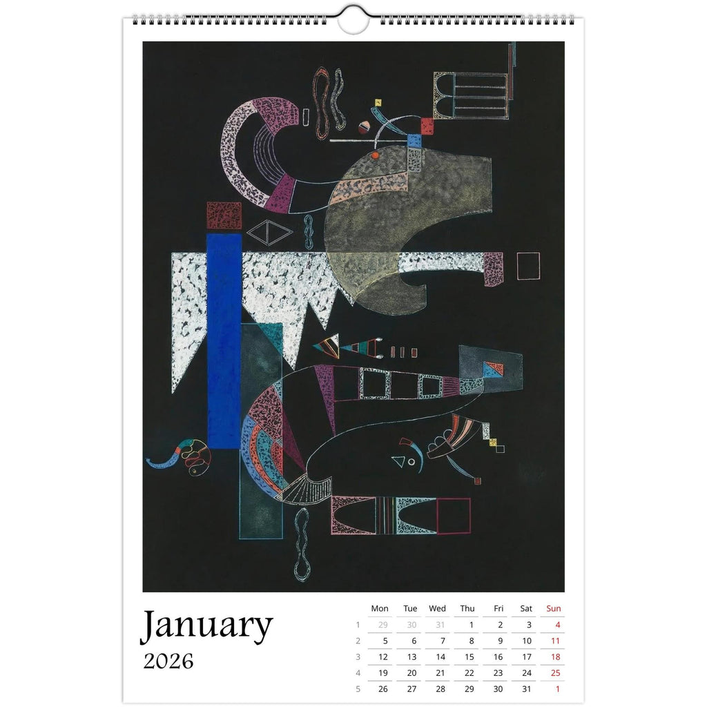 13 Artworks of Wassily Kandinsky 2026 Wall Calendar 11x16.5, Abstract Art Monthly Planner, Bauhaus Design 12 Month Hanging, Modern Artist