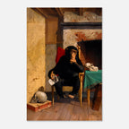 Vintage Thinking Monkey Art Print James Henry Beard 1885 Victorian Chimpanzee Portrait Unframed Poster Dark Academia Moody