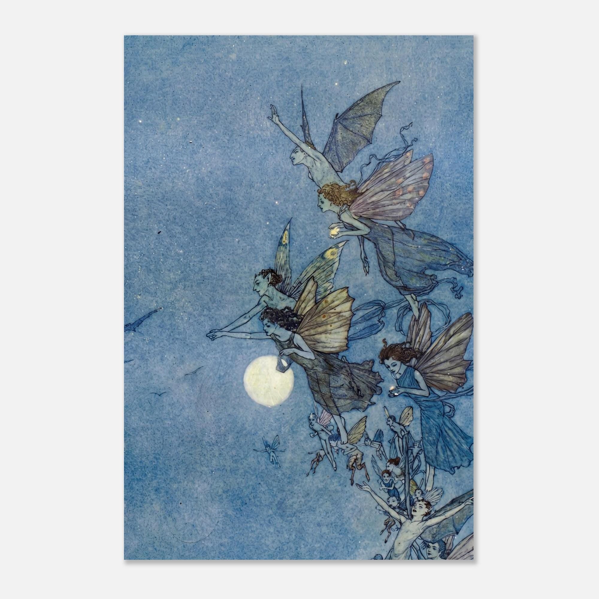 Ida Rentoul Outhwaite Fairyland Fairies Flight Vintage Antique Fairy Print Victorian Nursery Wall Decor Art Nouveau and Vintage