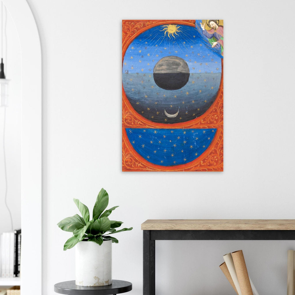 Medieval Creation of the World Art Print 1420 Italian Manuscript Illumination God Sun Moon Stars Poster Myth & Symbolism
