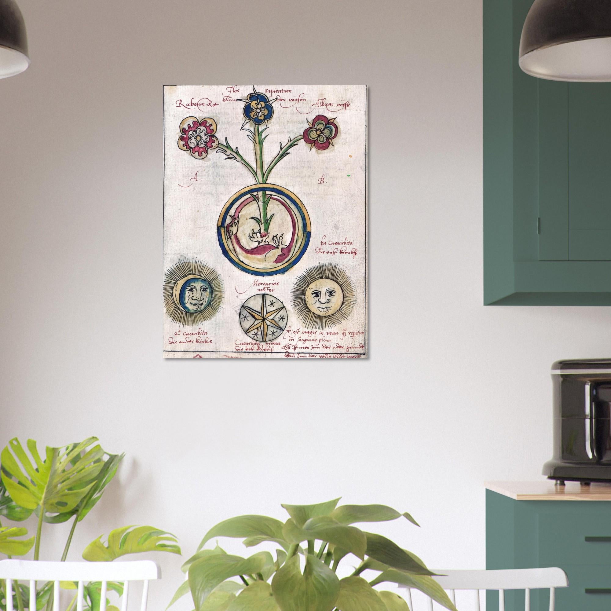 Vintage Alchemical Manuscript Art Print Antique Occult Alchemy Diagram Wall Decor Hermetic Symbolism Poster Artwork Myth And Symbolism