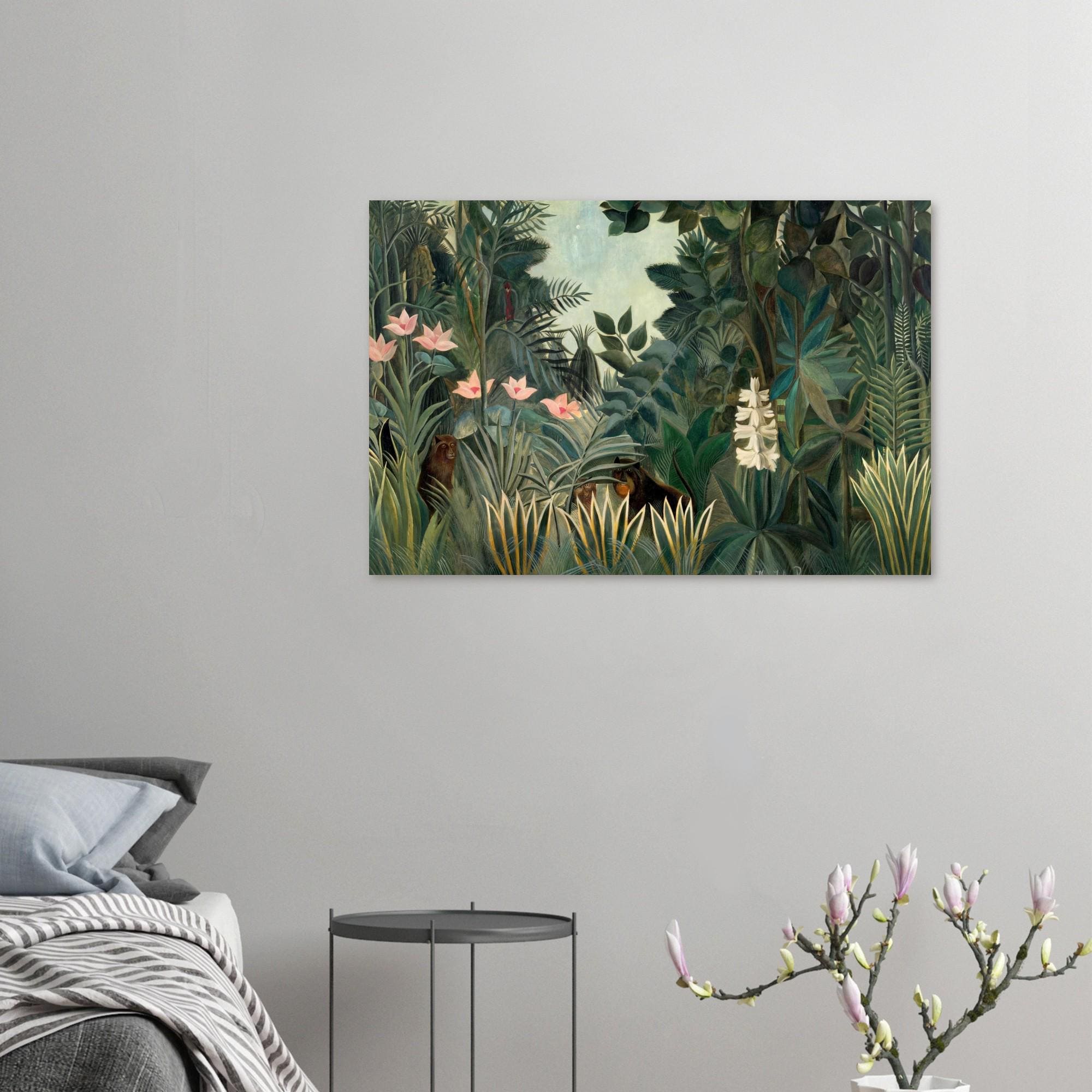 Henri Rousseau Equatorial Jungle Art Print - Vintage Botanical Wall Decor, Maximalist Exotic Nature Poster, Jungle Monkey Art