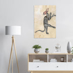 Weird Medieval Hybrid Creature Art Print, Oddity Marginalia Dancing Beast Poster, Illuminated Manuscript, Animals & Creatures
